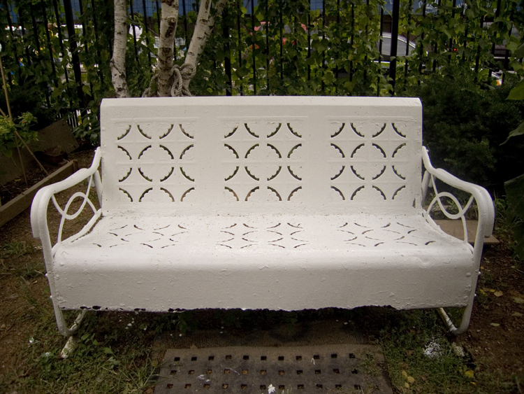 white bench: brooklyn