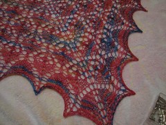Flower basket shawl, point detail