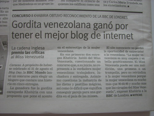 Gordita Venezolana ganó por tener el mejor blog de Internet