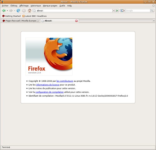 firefox 2.0rc1 sous Ubuntu Linux