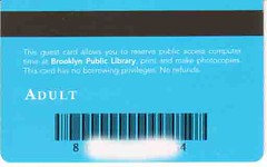 brooklyn lib card back