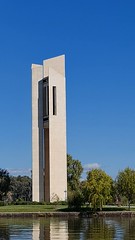 Enjoy the lovely music from the National Carillon on a sunny autumn afternoon, Canberra, Australian Capital Territory, Australia. A carillon is an idiophone percussion instrument that is played with a keyboard and consists of at least 23 cast bronze bells