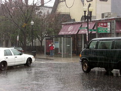 Pouring rain in southie
