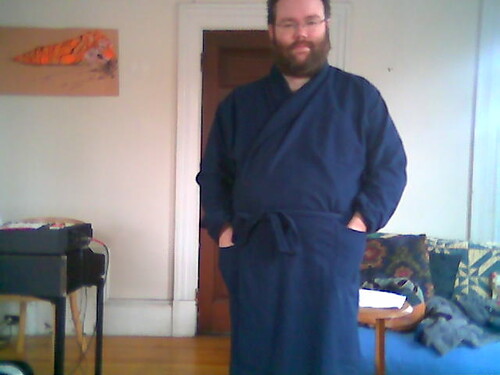 Jake in a bathrobe