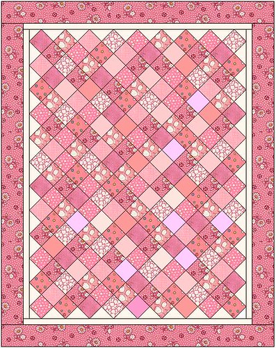 Quilt Pink Squares Lap Quilt