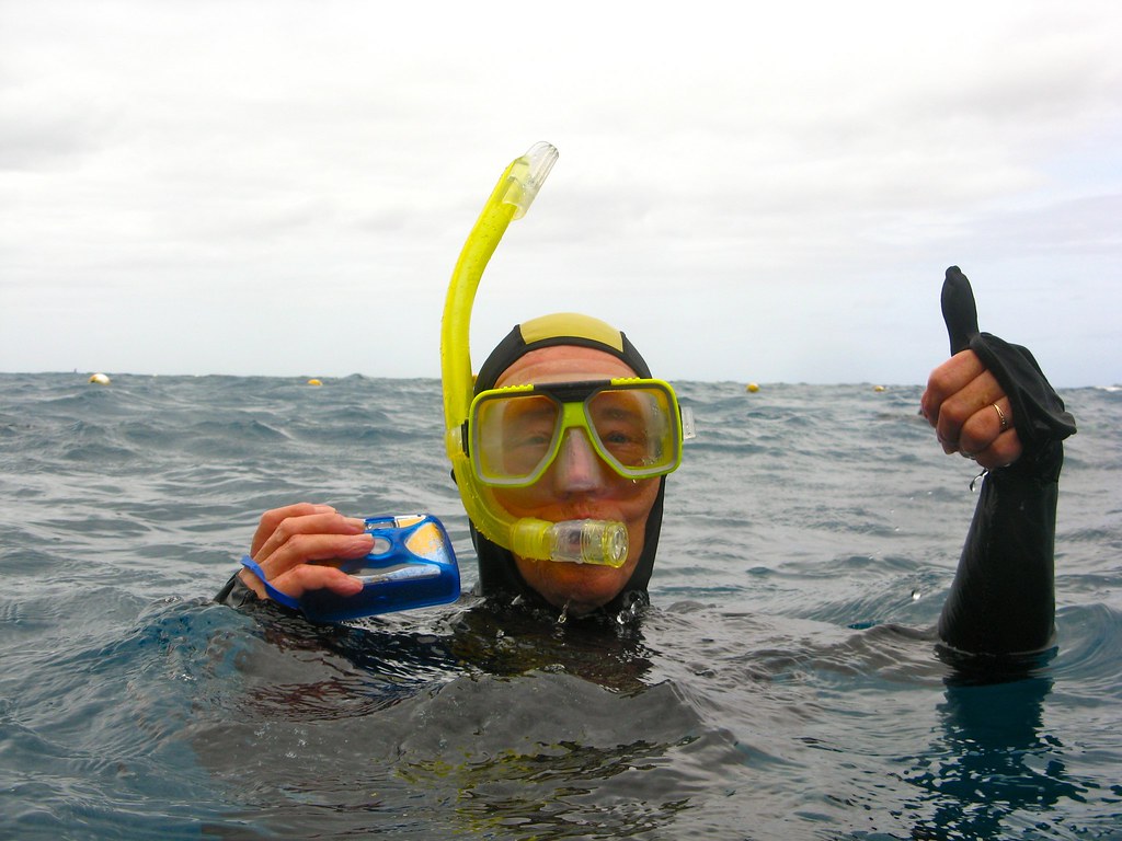 My mum, the snorkeller...