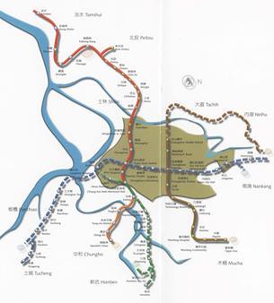 台北捷運路網圖1998