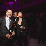 Foreground: Photographer Michael Brosilow and Actor Deanna Dunagan at the Grand Opening Gala for the new Writers Theatre, Feb 8, 2016.  Photo by Joe Mazza - brave lux.