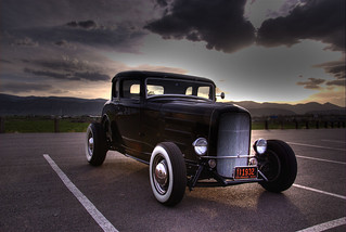 Classic Car at Sunset