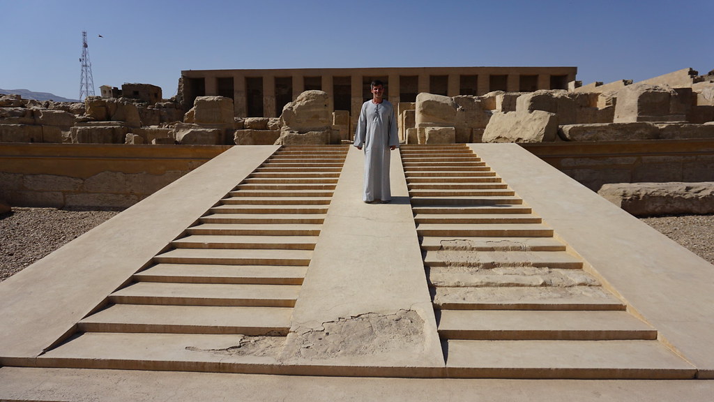 Gallibia ('Tunica'), Facade of the Temple of Seti I, Abydos, Egypt.