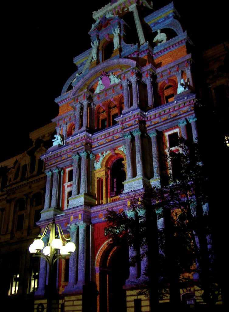 city hall aglow