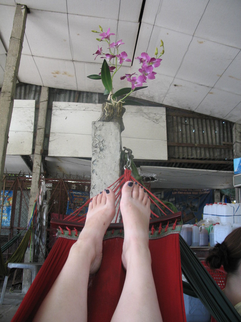 Taking a break on ride to Mekong