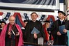 Bishop Joseph Gerry, Fr. Jonathan DeFelice, and Commencement Speaker Mark Sullivan