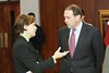 Gov. Mike Huckabee and Jennifer Donahue, Senior Advisor for Political Affairs at the New Hampshire Institute of Politics