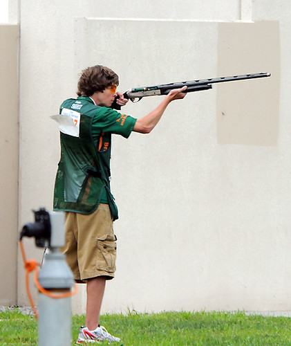 Boy shooting skeet