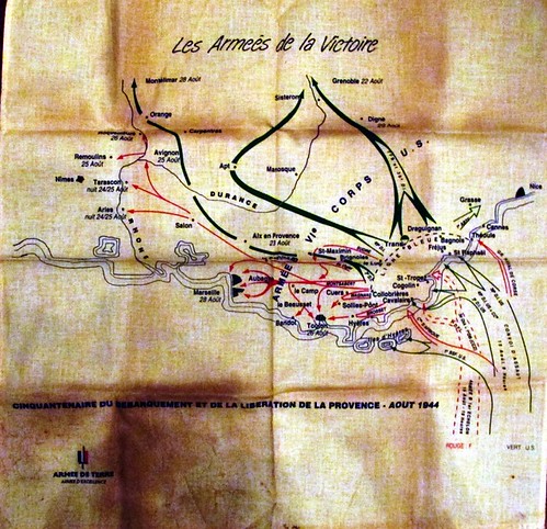 Carte de l'offensive alliée vers Toulon -Col. Blandine Bongrand Saint Hillier