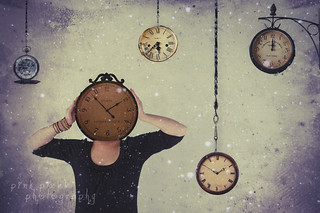 Clocks slay time... time is dead as long as it is being clicked off by little wheels; only when the clock stops does time come to life~