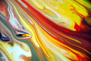 Colourful Abstract Painting Fluid Rivers Of Paint