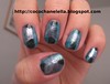 Nail Art - Blue, black and silver: inspired by an Herve Leger dress