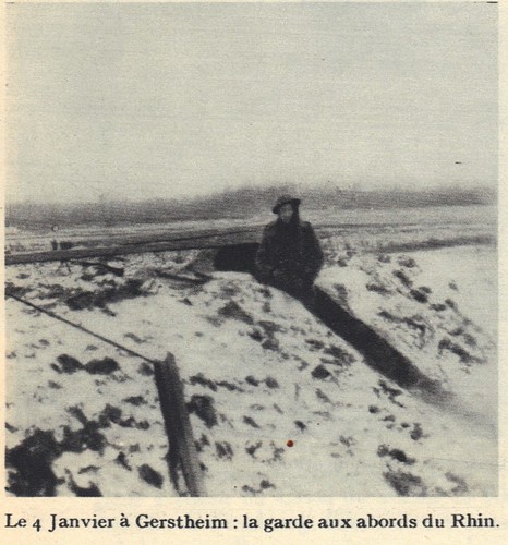 1945- Alsace- Gerstheim - garde aux abords du Rhin - Source - 1ere dfl épopée d'une reconquete