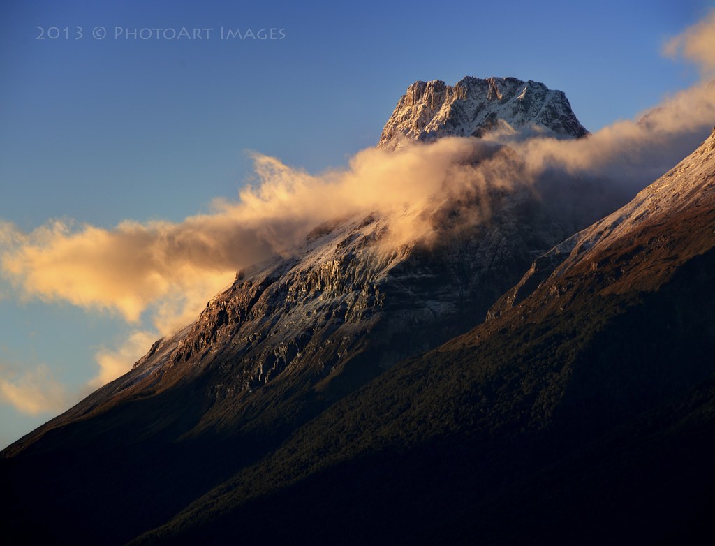 Sunlit mountain