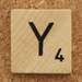 Wood Scrabble Tile Y