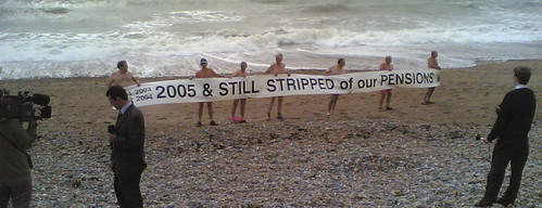 Naked Pensioner Demonstration Brighton