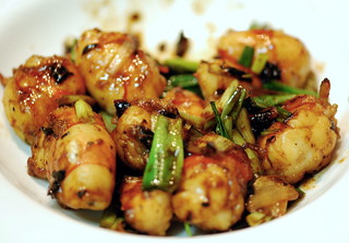 Stir Fry Prawns in Hoisin Sauce with garlic and shallots
