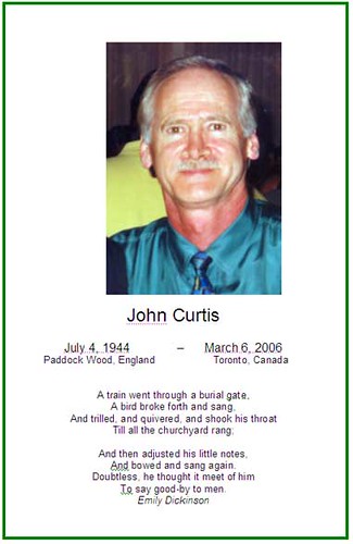 John Curtis Memorial Pamphlet