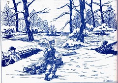 1944 - Franche Comté- Bois de Fresse en novembre- Illustration de Jean Coquil 1(Capitaine au BM 5)
