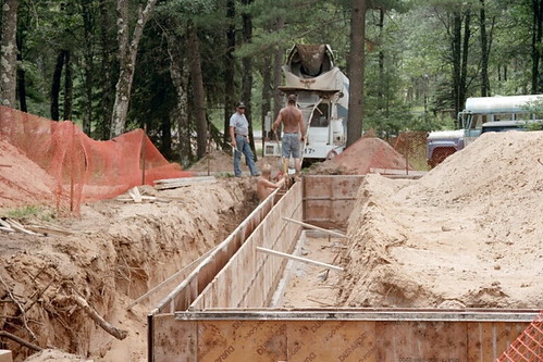 The chapel foundation being laid