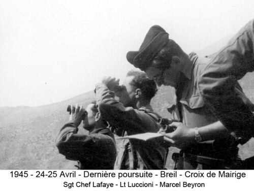 BM 4 Chambarand - 1945 24-25 Avril_Breil_Croix de Mairige_Lt_Luccioni et M Beyron -  Col. Emile Gauthier