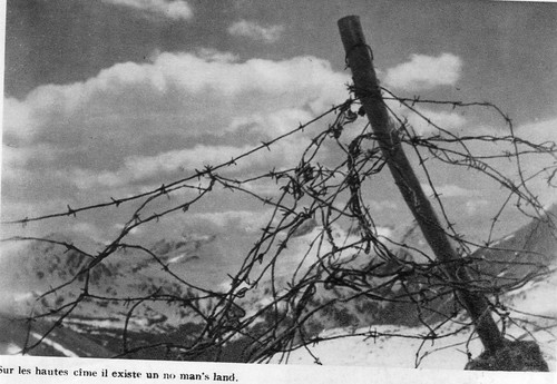 Authion- 1945 printemps -No mansland et barbeles hautes cimes