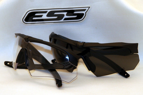 Crossbow safety glasses with ESS logo