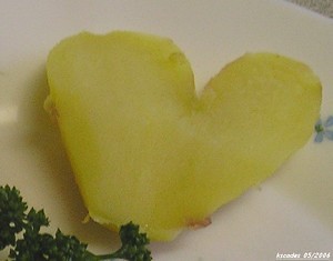 Pomme de terre en forme de coeur