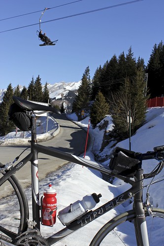 A Bike and some Skiers