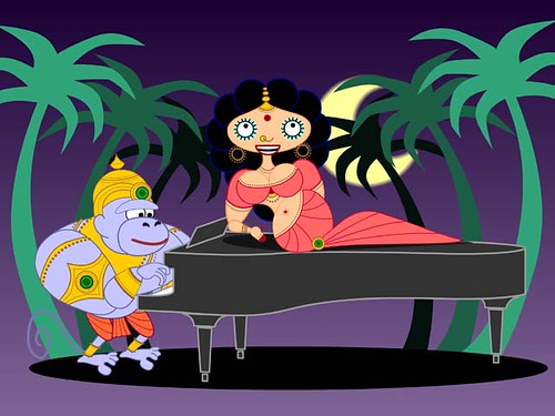  Sita On The Piant With Hanuman 