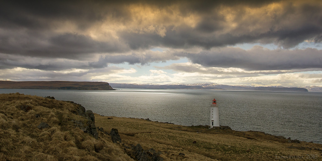 as the lighthouse settles for the night