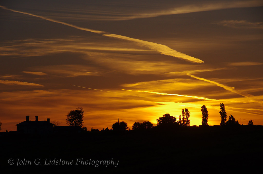 Sunset over Hadleigh Salvation Army farm