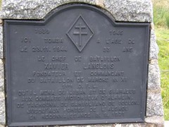 Franche Comté- Dolleren - Plaque apposée sur la stèle Xavier Langlois, commandant le BM XI
