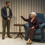 Erik Hellman (Walter) and Mary Ann Thebus (Marjorie) in MARJORIE PRIME at Writers Theatre. Photo by Michael Brosilow.