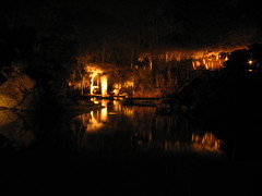 Light show in Lake Cave