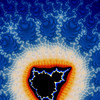 Mandelbrot set.  Tibetan mandala colors.