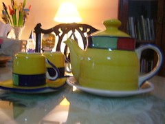 Colourful teapot from Cameron Highland