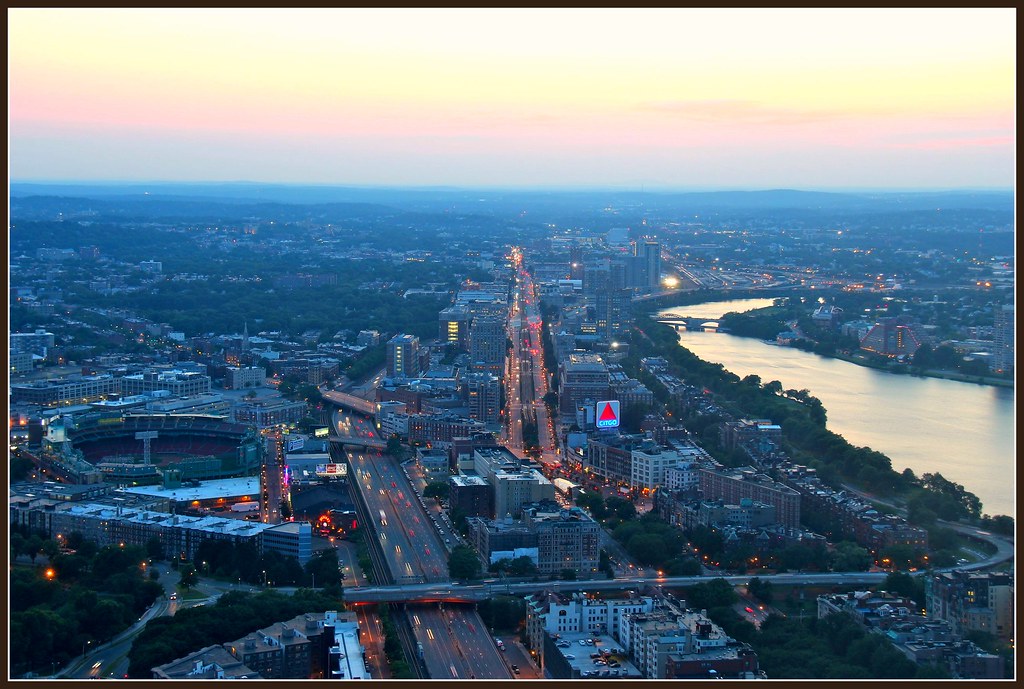 The Boston Citgo sign by night
