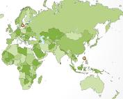 Visitor map from Google Analytics - Sweden AND the Phillipines