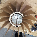 Corrugated was used as part of the structure for a parabolic mirror for distilling water. The mirror was designed and built for “Project Lead the Way,” a robotics program at Patton High School in Morganton, North Carolina, led by educator Clay Nelson.
