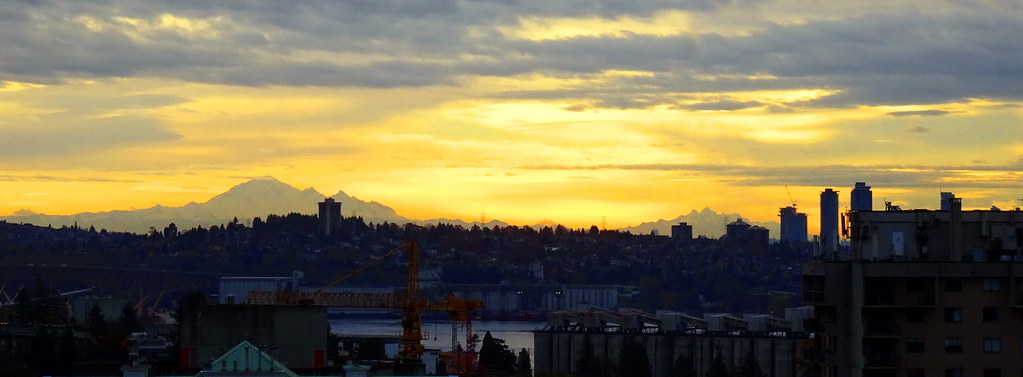 Mt. Baker and Twin Sisters USA as seen from my Vancouver home +1
