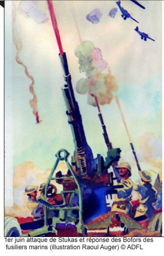 Dca des Fusiliers marins -1er juin 1942 -  Ill. Raoul Auger