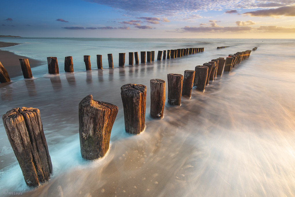 Breakers on the North Sea beach